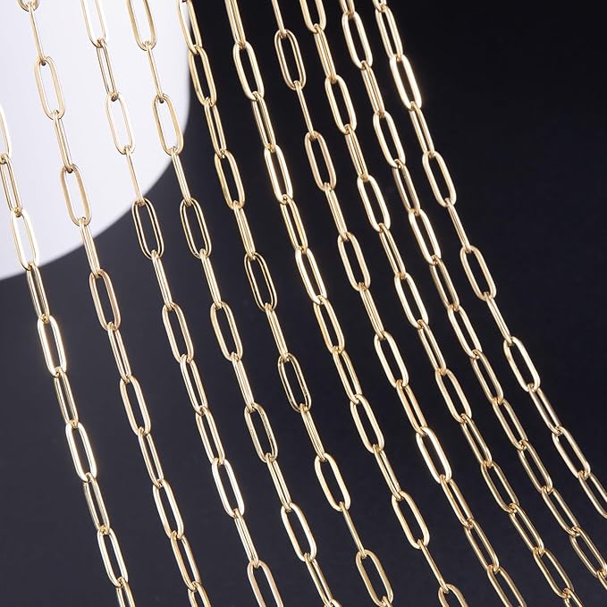 10PCS 18K Gold Plated Stainless Steel 20Inch Paperclip Charm Necklace for Women with 37PCS Alloy Charms Gold Paperclip Charm Necklace Chain Bulk Heart Feather Cat Love Necklaces