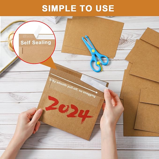 Brown Blank Note Cards and Envelopes 4 x 6 Heavyweight Single Panel Cardstock and A4 Envelopes Printable Self Seal 20 Packs for Wedding Invitations, Baby Showers, Thank You Cards