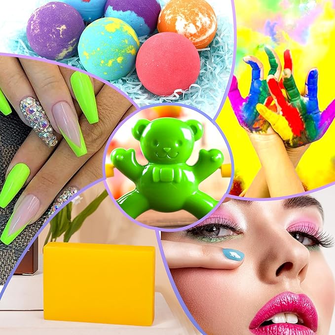 Matio Neon Pigment Powder, 1.8oz/ 50g Amber Orange Highly Fluorescent Nail Powder Iridescent Mica for Epoxy Resin, Soap Making, Candle Dye, Bath Bomb, Nails, Tumblers, Slime, Painting,DIY Craft