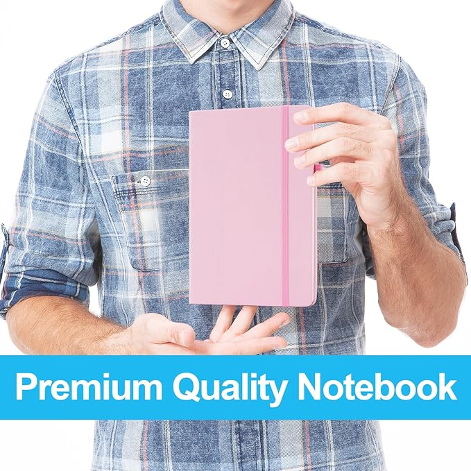 Lined Dotted Journal Notebook A5 (6x8), Dot Grid Hardcover PU Leather Writing Journal with Japanese Paper, 160 Pages, Gift for Women and Men, Work & Note Taking