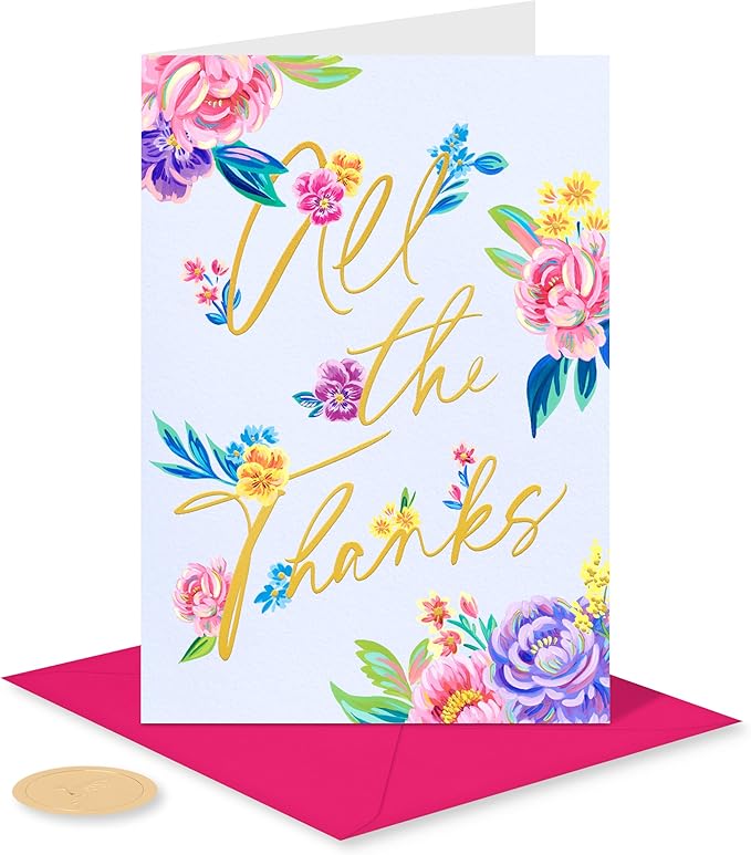 Papyrus 14-Count Blank Thank You Cards with Envelopes and Seals (All The Thanks)