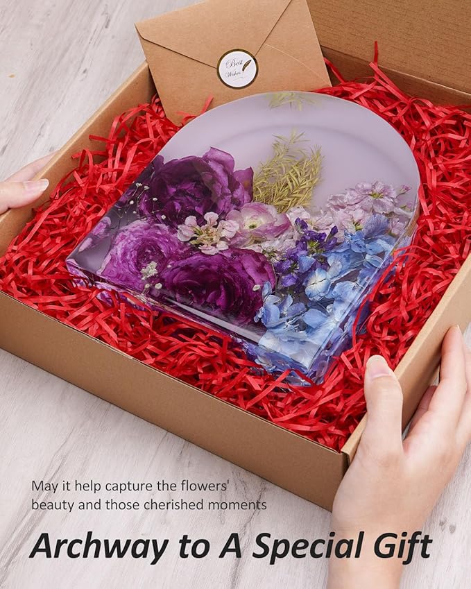 wisedry 3-Inch Extra Deep Silicone Resin Mold for Epoxy, Resin Casting Mold with Acrylic Support, Large Epoxy Mold for Dried Flower Preservation, Insects, Home Decors, DIY Art (8 x 7 inch)