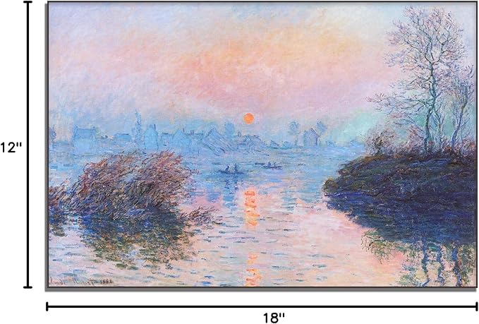 Claude Monet Wall Art Sunset on The Seine At Lavacourt, Winter Effect Poster Impressionist Art Nature Landscape Oil Painting Print Vintage Poster Room Aesthetic Decorate Unframed(20x30in/50x75cm)