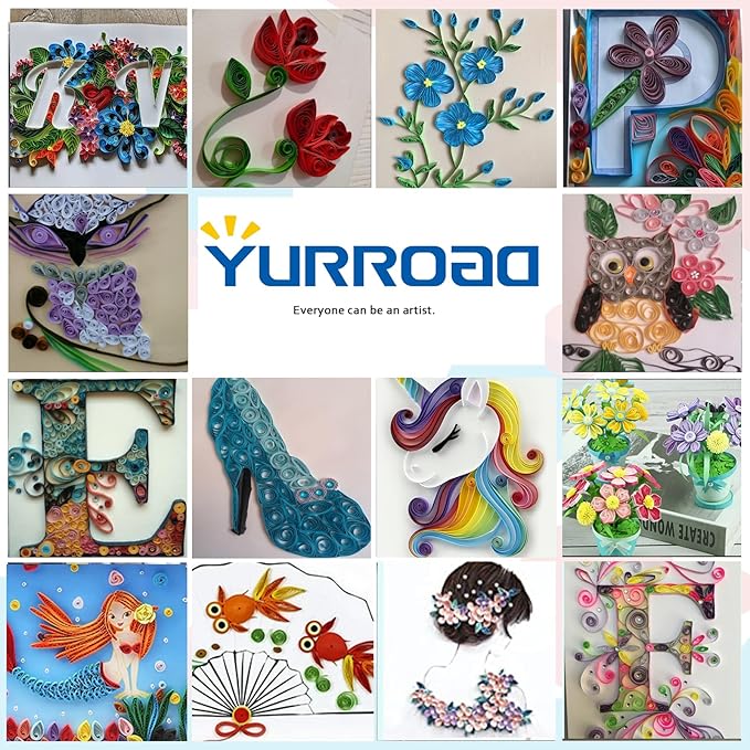 YURROAD 5MM Paper Quilling Kit Quilling Paper and Tools Set with Quilling Slotted Pen Quilling Template Board Quilling Comb Quilling Curling Coach