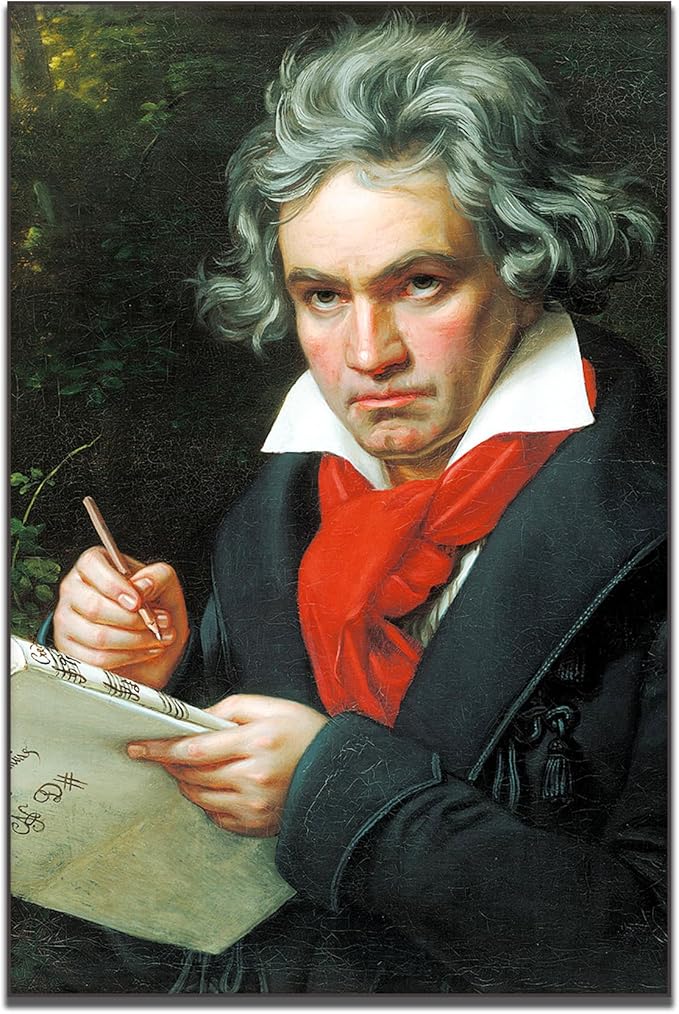 OKRA Ludwig Van Beethoven The Painting Portrait Poster When Creating Missa Solemnis Retro Classical Room Music Poster Room Aesthetic Wall Decorate Unframed(16x24in/40x60cm)