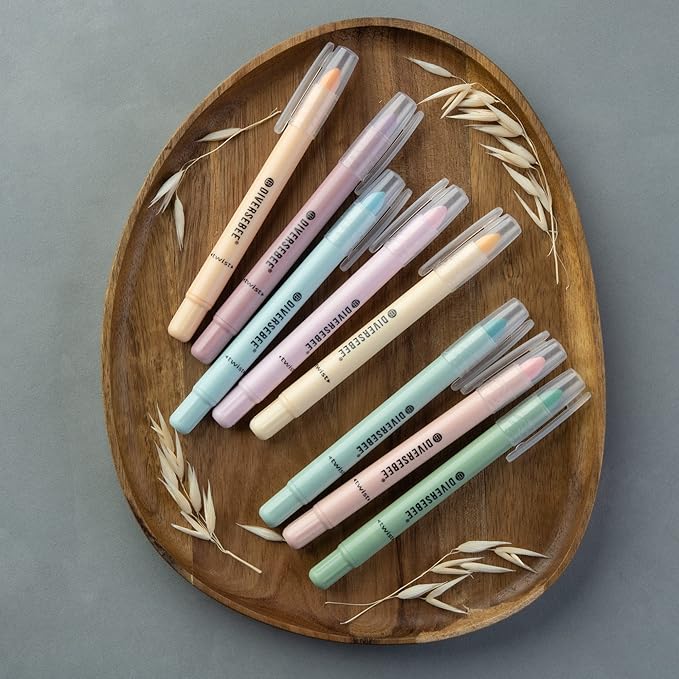 DIVERSEBEE Bible Highlighters and Pens No Bleed, 8 Pack Assorted Colors Gel Highlighters Set, Cute Bible Markers Study Journaling School Supplies and Accessories (Pastel)