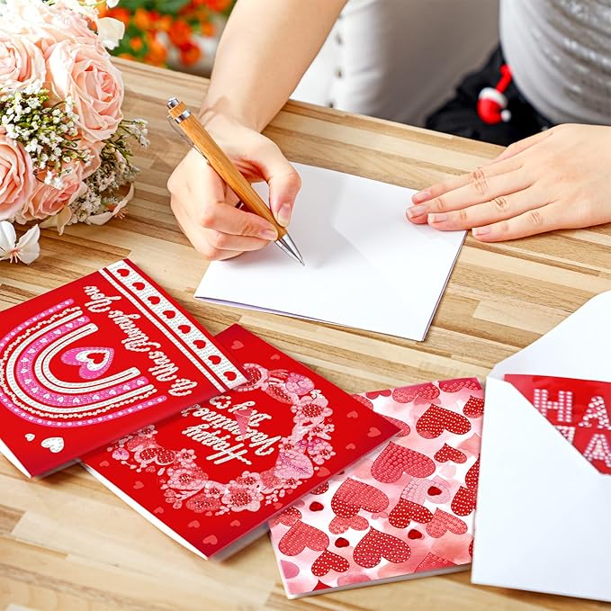 Saillong 12 Pack Valentines Diamond Painting Greeting Card Kits DIY Diamond Art Cards St Patricks Day Easter 5d Diamond Painting Cards with Envelopes for Adults DIY Crafts Family Friend Holiday Gifts