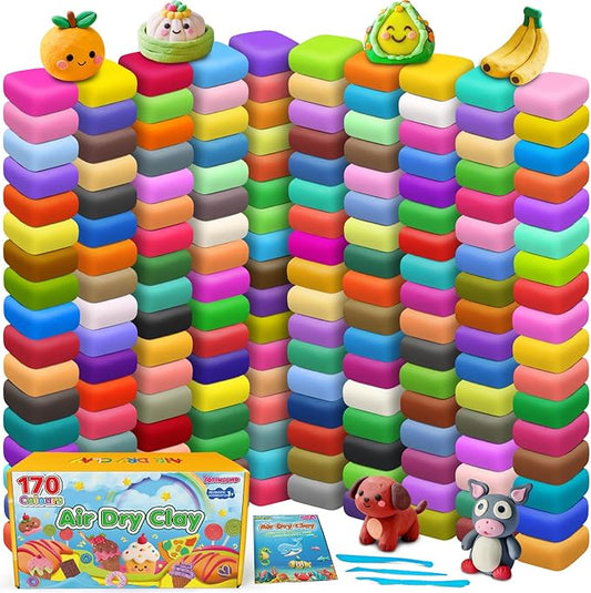 Air Dry Clay 170 Colors, Modeling Clay for Kids, DIY Molding Magic Toy with Tools, Gift for Kids Boys Girls
