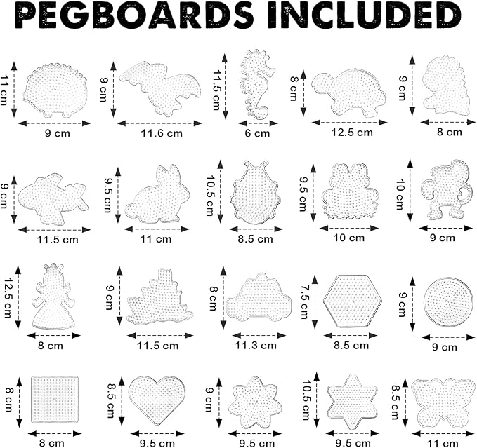 FUNZBO 13200 5mm Fuse Beads Kit - Christmas Fuse Beads Set with 20 pcs Special Shaped Pegboards, Home School Arts and Crafts Supplies for Kids, Christmas Gifts for Girls and Boys Age 5+ Years Old