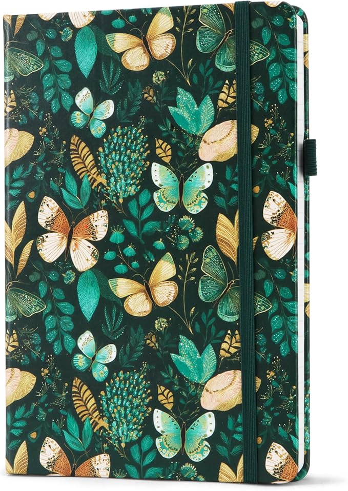Lined Dotted Journal Notebook A5 (6x8), Dot Grid Hardcover PU Leather Writing Journal with Japanese Paper, 160 Pages, Gift for Women and Men, Work & Note Taking