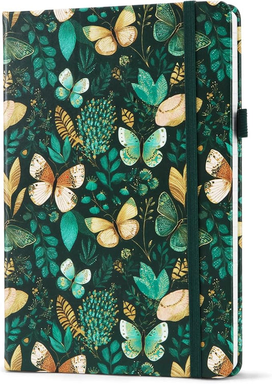 Lined Dotted Journal Notebook A5 (6x8), Dot Grid Hardcover PU Leather Writing Journal with Japanese Paper, 160 Pages, Gift for Women and Men, Work & Note Taking