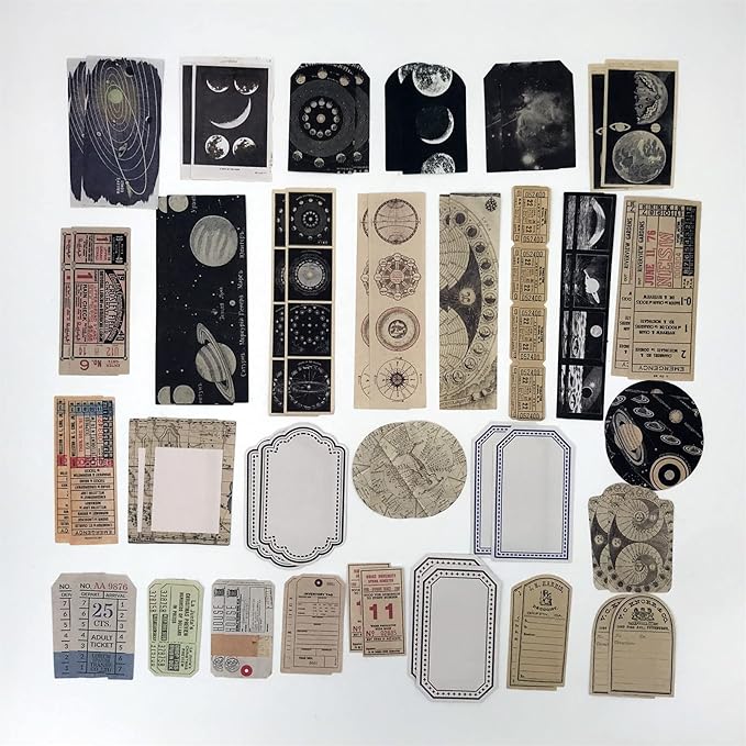 200PCS Vintage Scrapbooking Supplies Kit for Journaling, Scrapbook Sticker Paper Pack for for Bullet Journals Junk Journal Planners Aesthetic Cottagecore Room Decor Wall Art Collage Album