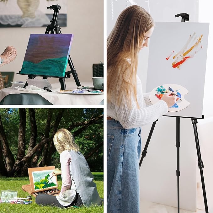 VISWIN 187Pcs All-in-One Art Painting Kit with Aluminum & Beech Wood Easel, 96 Acrylic, Watercolor & Oil Paint Set, Canvases, Painting Set with Complete Art Supplies for Adults, Artists, Beginners