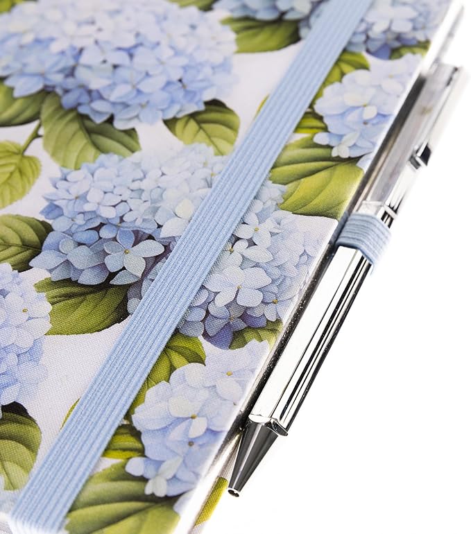 Graphique Hortensia Lined Journal Plus Pen Luxe Collection, Hardcover Diary Notebook for Writing, Silver Foil Embossing, 160 Pages, 6” x 8”