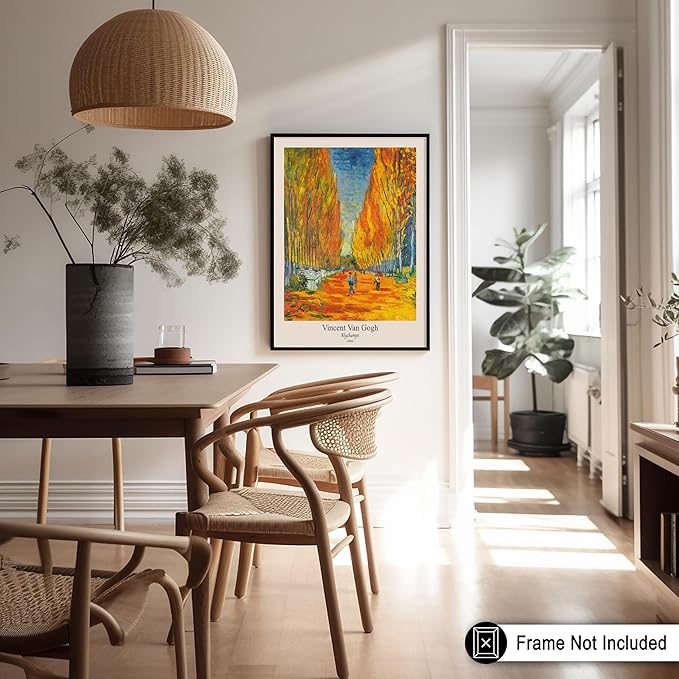 Monem Art Vintage Van Gogh Poster - Retro Alychamps Print - Les Alyscamps Art - Impressionism Art - Fine Art - Classic Painting Art - Great Bedroom or Office Wall Decor - 8x10 UNFRAMED Wall Art