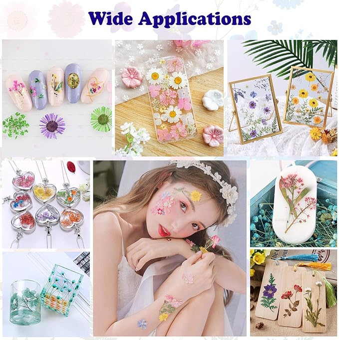 92 Pcs Purple Dried Pressed Flowers Real Natural Leave Petals for DIY Resin Candle Jewelry Nail Crafts