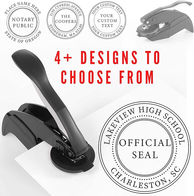 Custom Notary Embosser Stamp - Book & Library Stamp, 1 5/8" (Official Seal Embosser)