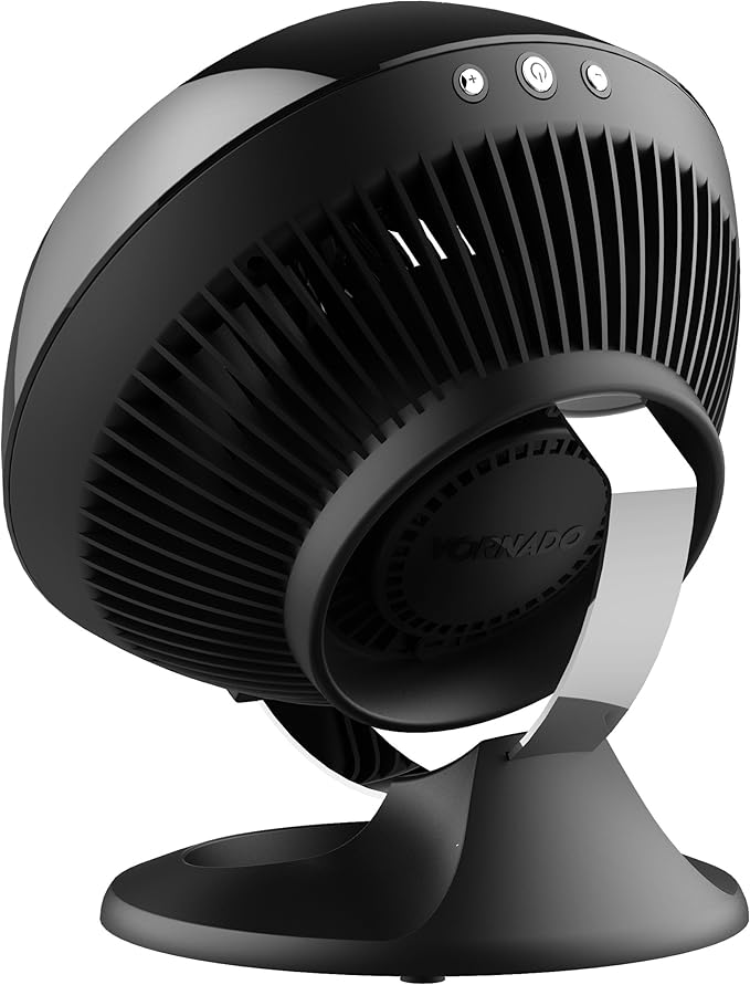 Vornado 560 Whole Room Air Circulator, Medium Floor Fan with 4 Speeds, Adjustable Tilt, Easy to Clean, Adjustable Tilt Chrome Glide Bar, Quiet Fan for Home, Office, and Bedroom, Black