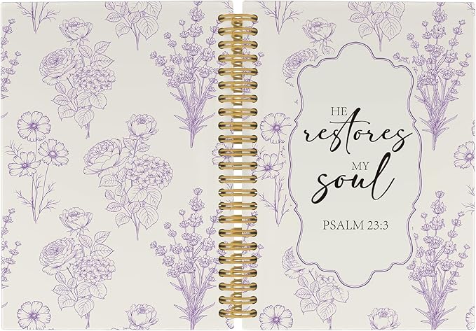 Christian Journal Notebook - Purple Bible Verse Religious Scripture Notebooks College Ruled for Work School, Gifts for Women, Office Supplies, Hardcover Spiral Notebook 5.5"x8.3"
