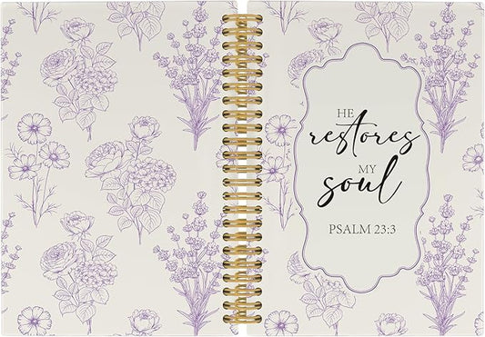 Christian Journal Notebook - Purple Bible Verse Religious Scripture Notebooks College Ruled for Work School, Gifts for Women, Office Supplies, Hardcover Spiral Notebook 5.5"x8.3"