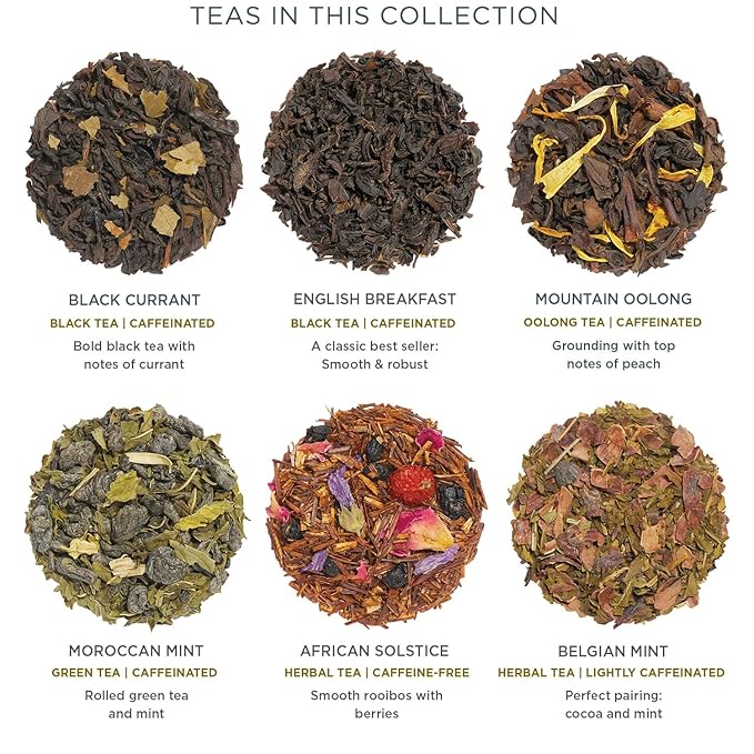 Tea Forte Tea Advent Calendar Gift Set; 12 Individually Wrapped Handcrafted Assorted Pyramid Infuser Tea Bags with Numbered Doors, Winter Chalet