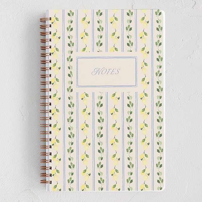 Minted Limoncello Notebook, Writing Journal for Notes & Journaling, Durable Paper Cover, Modern, Colorful & Simple Spiral Bound Journal Notebook with 80 Lined Pages, 5.5" x 8.5"