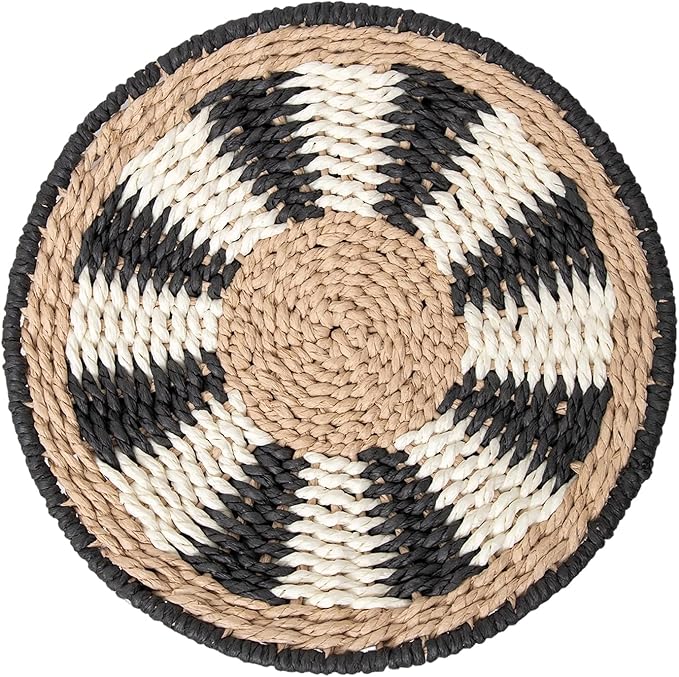HODAKJUE 3-Pack Multicolor Paper Rope Wall Decor – 11 Inch Diameter × 1.2 Inch Thick – Handwoven Boho Chic Hanging Art for Home, Bedroom, Living Room, Office – Lightweight & Eco-Friendly