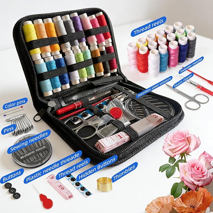 2026 New Embroidery Stitch Book Kit,Complete Sewing Tools & Tutorials for Beginners, Portable DIY Kit with Floral Motifs, Ideal Gift for Craft Lovers & DIY Enthusiasts (2PCS)