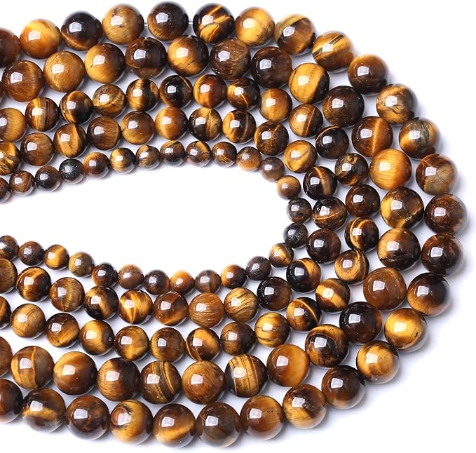 6mm 120pcs AAA Yellow Tiger Eye Gemstone Beads Natural Round Loose Crystal Energy Stone Healing Power for Jewelry Making 2 Strand 32"
