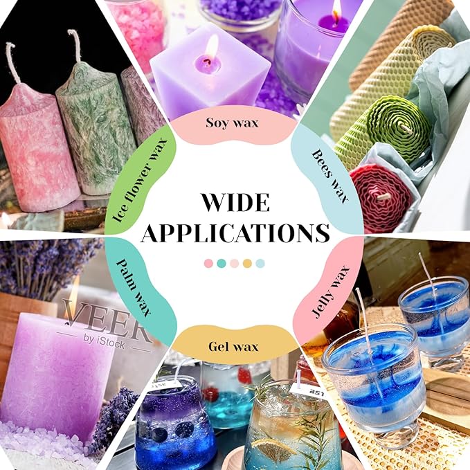 HTVRONT Candle Dye - 16 Vivid Colors Liquid Candle Wax Dye, High Concentrate Candle Dye for Soy Wax, Beeswax, Gel Wax, Palm Wax - 10ml/ 0.35 oz
