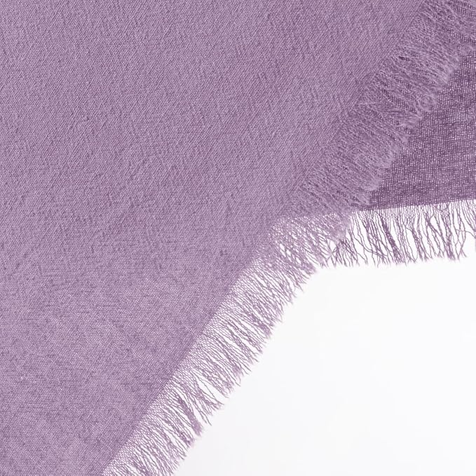 6 Pack Purple Cotton Linen Napkins with Fringe Spring Cloth Napkins Set of 6 Boho Handmade Dinner Napkins Bulk for Wedding Bridal Baby Shower Valentine's Day, 17 x 17 Inches