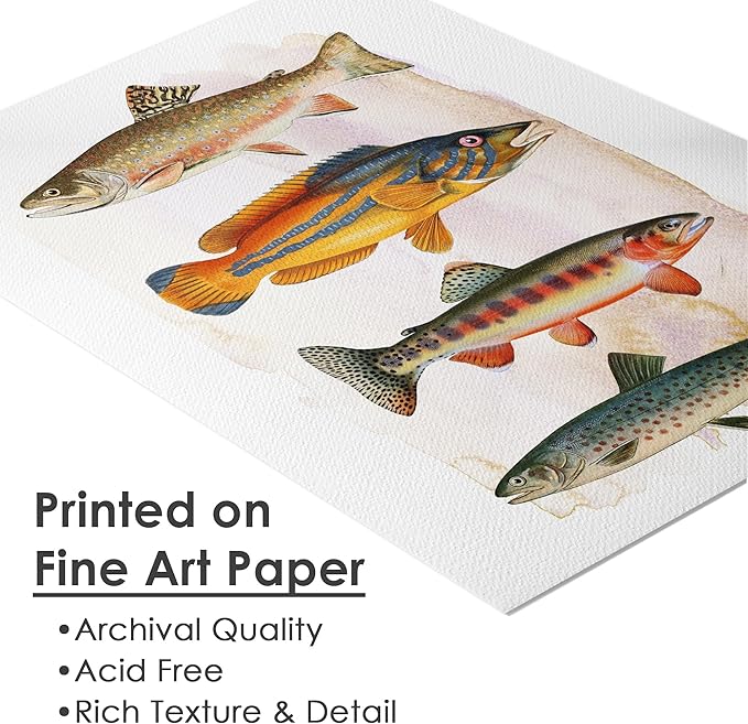 DREAM BIG PRINTABLES Vintage Fishing Decor Art Print - Unframed - 8x10 | Farmhouse Decor | Wall Art for Cabin, Lake House, or Fishing Enthusiast | Made in USA