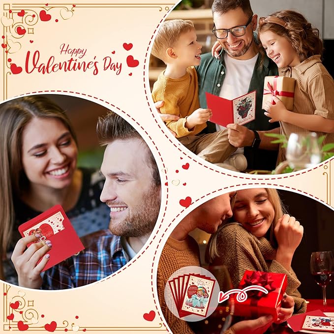 Yinder 24 Set Mini Vintage Valentines Day Cards with Envelopes Vintage Retro Valentines Day Greeting Cards Assortment for Wedding Party Anniversary Classroom Home Office Business Exchange