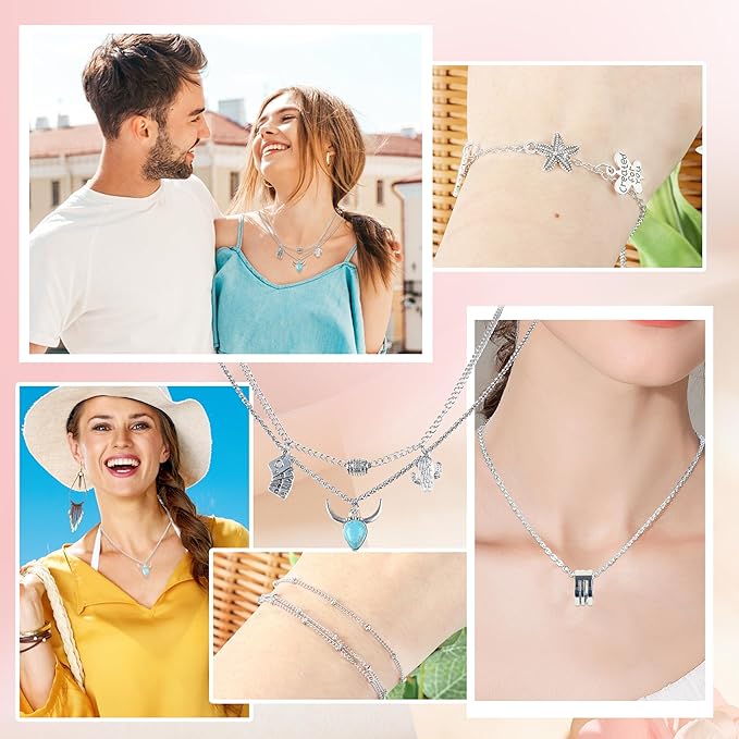 Meneng Necklace Jewelry Making Kit: 10 Rolls 78.7 Feet Silver Stainless Steel Chains for DIY Western Necklace Bracelet - Jewelry Making Supplies for Beginners