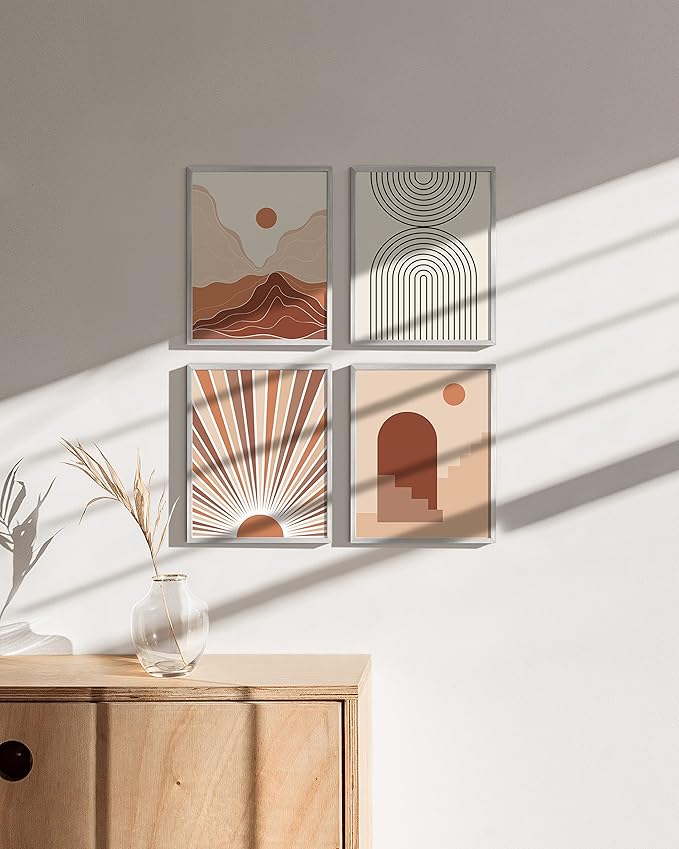 HAUS AND HUES Silver Picture Frames - Set of 4 Wall Frames, 8x10 Size, Metal, Four Pack