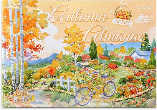 PET Autumn Sticker 20 Sheets 150 Pre-Cut Fall Stickers for Scrapbooking Landscape Scrapbook Sticker Transparent Stickers for journaling