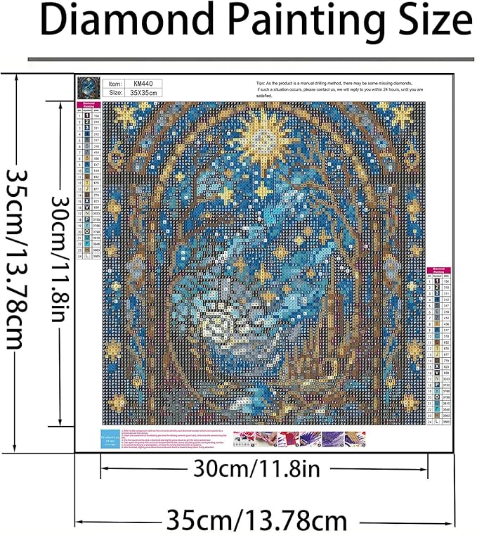 Diamond Paintings Kits for Beginners,Full Drill Night Sky Stained Glass Diamond Arts Kits for Adults,Starry Landscape Paint by Diamond,5D DIY Diamond Painting Dot Gem Art,Home Wall Decor 13.8x13.8