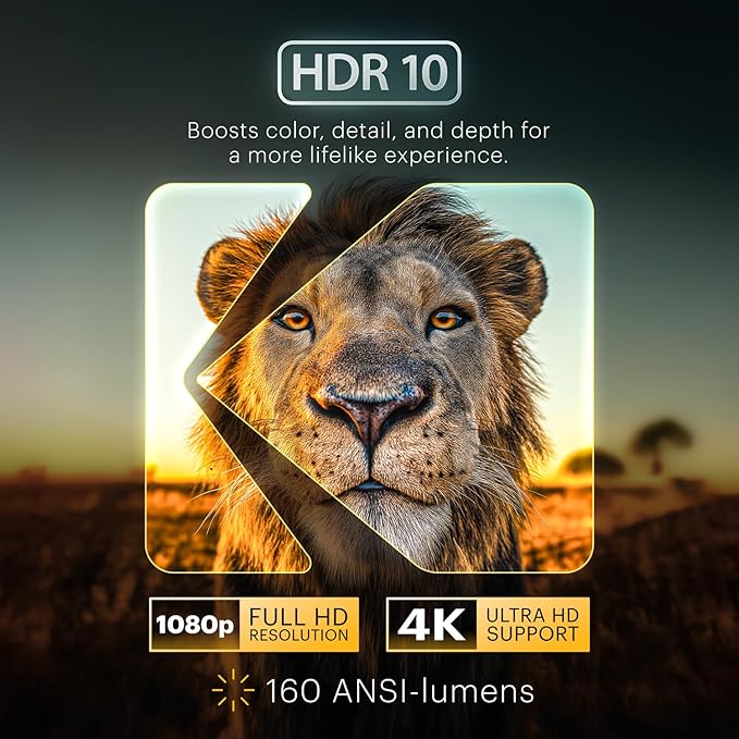 Kodak Luma 500 Mini Projector | 1080p Full HD Portable Outdoor Projector with Wi-Fi, Bluetooth, HDMI & USB | Google TV 11.0 OS, Netflix Certified, Chromecast Built-In, Black, 150