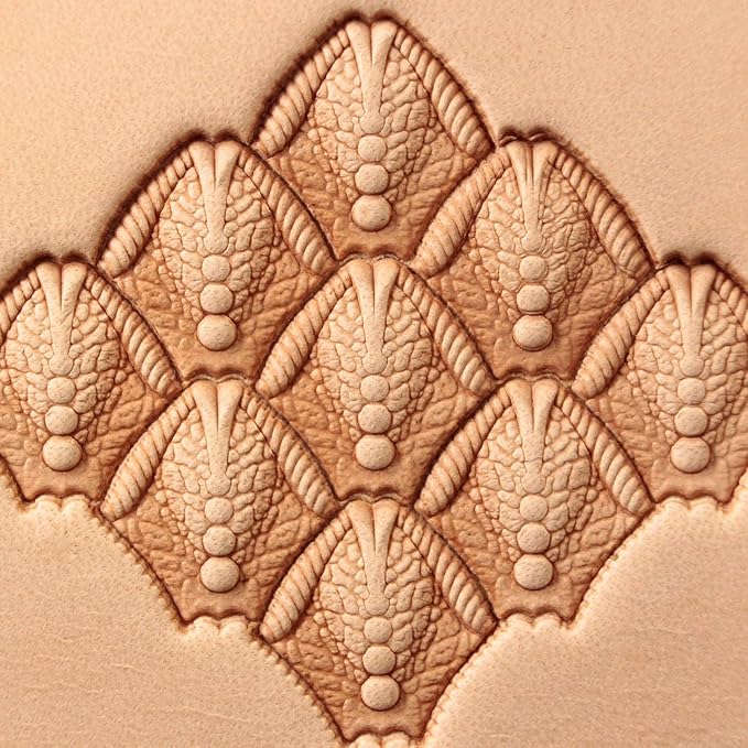 DandS ltd Leather Stamp Tool, Dragon Scale, Professional Steel Craft Tool for Leatherworking, Embossing, Carving & Stamping Leather Projects, Belts Wallets & DIY Projects Compatible with Mallet #476B
