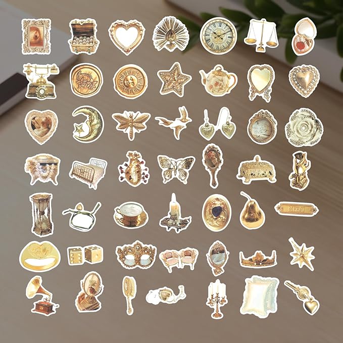310 PCS Vintage Stickers, Scrapbook Sticker, Aesthetic Stickers for Adults Teens Girls, Waterproof Retro Design Vinyl Decals for Water Bottles, Scrapbooking, Journaling, Laptop, Kindle, Luggage