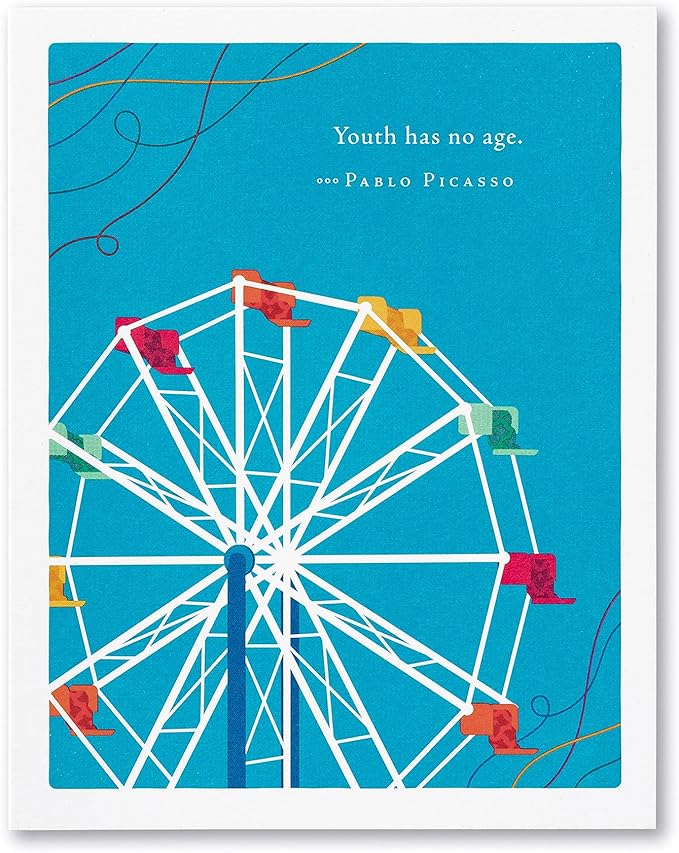 Compendium Positively Green 4-Pack of Birthday Cards – Forever Young (Four Different Designs, One Card Each, with Envelopes)