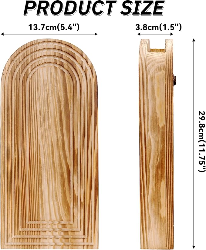Set of 2 Wooden Vases with Pampas Grass and Eucalyptus – Boho Decor for Living Room, Modern Farmhouse Entryway or Bathroom, Rustic Art for Home Decoration