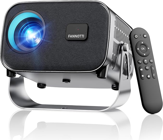 Smart Projector with WIFI and Bluetooth, 800ANSI Native 1080P Portable Projector Built-in Apps, Auto Keystone & Electric Focus Movie Projector for Home Theater Compatible with IOS/Android/HD(Gray)