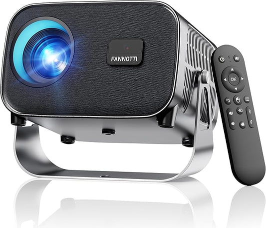 Smart Projector with WIFI and Bluetooth, 800ANSI Native 1080P Portable Projector Built-in Apps, Auto Keystone & Electric Focus Movie Projector for Home Theater Compatible with IOS/Android/HD(Gray)