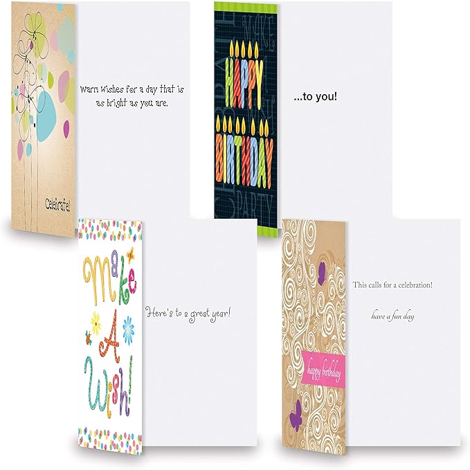 Current Mega Birthday Greeting Cards Value Pack – Set of 40 (20 Designs) Bulk Assortment, Large 5 x 7 inches, Envelopes Included