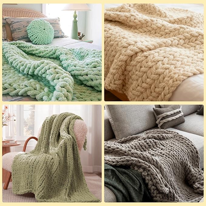 Chunky Blanket Loom Knitting Looms and Boards, Adjustable Size Wooden Loom for Blanket, No Needles Required Hand Knitting Kit for DIY Yarn Craft, Home Decor, Stress Relief, Beginner Friendly (31 in)
