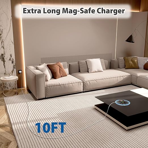[Apple MFi Certified] Magnetic Charger for iPhone 17 16e, 10FT 2Pack Fast Charge for Apple MagSafe Wireless Charger, Long Wireless Mag Safe Charging Pad for iPhone 17 Pro Max/17 Air/16 Pro/15/14/13/12