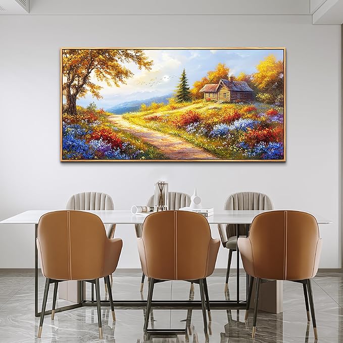 KELIYUAN Large Wall Art For Living Room Framed Canvas Wall Decor For Office Decorations For Bedroom Landscape Painting Pictures Prints Artworks Restaurant Kitchen Mural Modern Home Decor 20"X40"