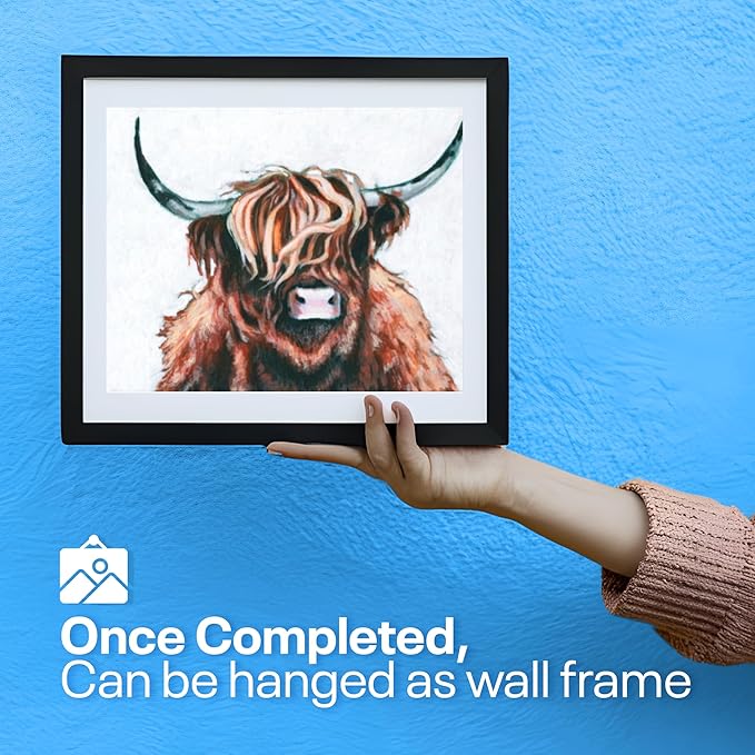 Painting4Real DIY Painting Class Kit for Adults with Video Tutorials: Learn to Paint Highland Cow – How to Paint with Acrylics – Painting & Art Supplies – 9 Piece Acrylic Paint Set