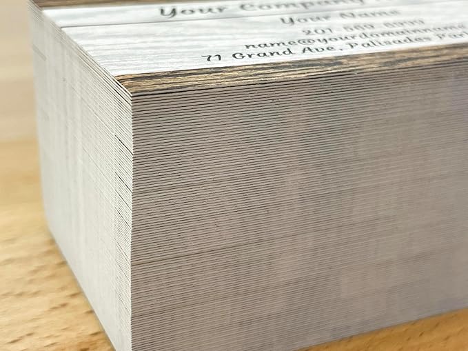 Custom Premium Business Cards 100 pcs Full color - Printed on 16pt(350gsm) or14pt (308gsm) Classic matte paper, Made in The USA (Kraft-Wood)